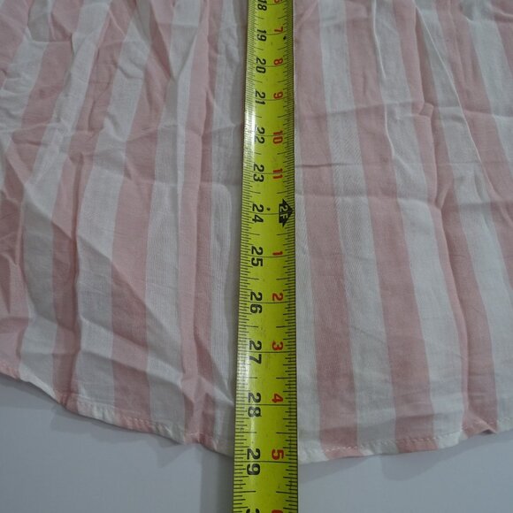 Divided H&M Women Pink White Striped Button Up Long Sleeve Shirt Size 12 NEW - Picture 11 of 11